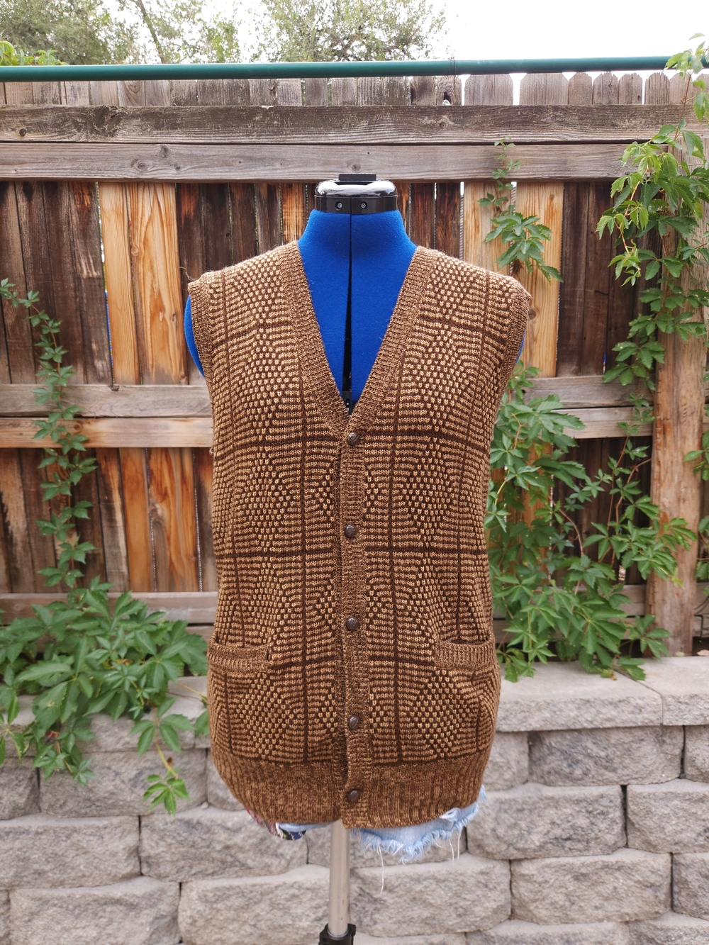 Vintage 70s/80s Bruce Jenner Sports In Motion Brown Knit Sweater Vest Men's